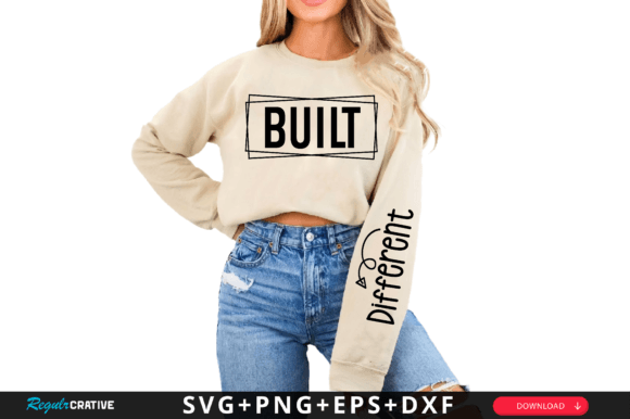 Built Sleeve Svg Design, Motivational Svg T-Shirt Designs