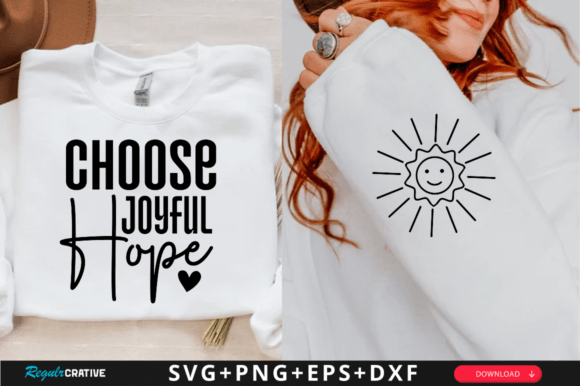 Choose Joyful Hope Sleeve Svg Design for T-Shirt Designs