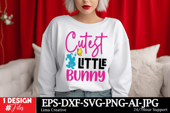 Cutest Little Bunny SVG Cut File for T-Shirt Designs