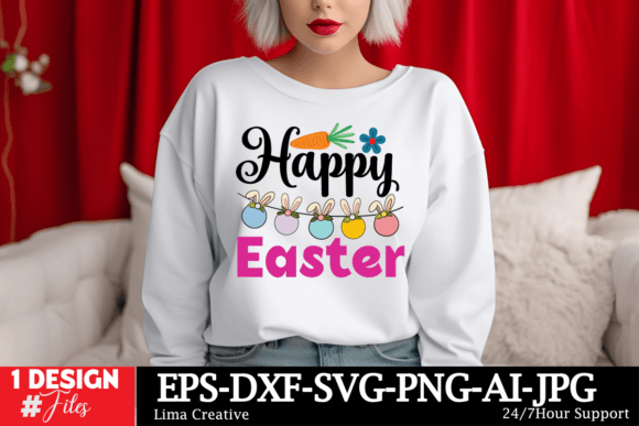 Happy Easter SVG Cut File for T-Shirt Designs