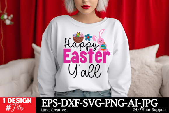 Happy Easter Yall SVG Cut File for T-Shirt Designs