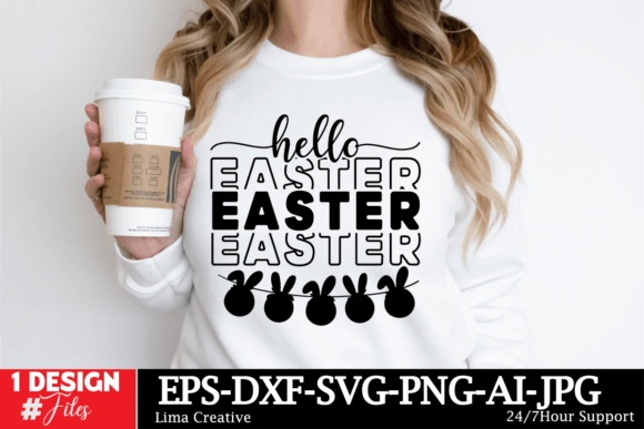 Hello Easter SVG Design for T-Shirt Designs