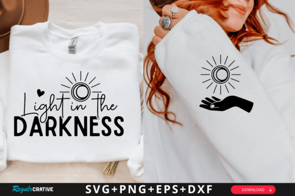 Light in the Darkness Sleeve Svg Design for T-Shirt Designs