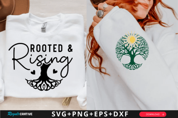 Rooted Rising Sleeve Svg Design for T-Shirt Designs