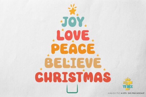 Typography Christmas Tree T-shirt T-Shirt Designs